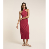 Imagem da oferta Vestido New Midi em Malha Piquet com Amarração no Pescoço