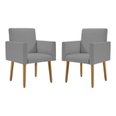Imagem da oferta Kit 02 Poltronas Decorativa Sala Oferta Tecido Linho