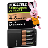 Imagem da oferta Duracell Carregador de Pilhas Recarregáveis AA e AAA Com 4 Pilhas AA Inclusas Bivolt