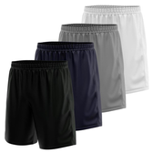 Imagem da oferta Kit 4 Calção Short Futebol Basquete Vôlei Bermuda Dry Treino Academia - Preto+Branco