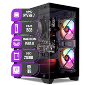 Imagem da oferta PC Gamer Mancer Ryzen 7 5700G Vega 8 16GB DDR4 SSD 240GB HD 1TB Fonte 400W 80 Plus