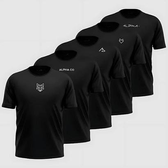 Imagem da oferta Kit 5 Camisetas Dry All Black Alpha Co