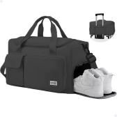 Imagem da oferta Bolsa Impermeável Com Porta Tênis E Alça Ajustável - Cor preta - Ideal Para Academia Viagem E Esportes - Marca Lorb