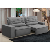 Imagem da oferta Sofá Retrátil e Reclinável 3 lugares com Molas 150m Laura Suede Cinza Madelina