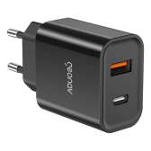 Imagem da oferta Carregador 20w Turbo Pd Duo Tipo C + Usb A Preto Geonav
