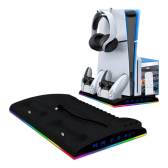 Imagem da oferta Base Para Ps5 Slim Fat Cooler Suporte Controle Jogos Led Rgb