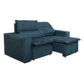 Imagem da oferta Sofá 3 Lugares Luizzi Montana com 204 cm de Largura Retrátil e Reclinável Revestido em Suede Veludo - Petróleo