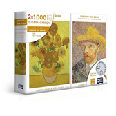 Imagem da oferta Toyster - Quebra-cabeça: Vincent Van Gogh: Retrato e Girassóis - Combo 2000 peças - Game Office