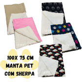 Imagem da oferta Manta para Pet com sherpa 90x75cm Cachorro ou Gato
