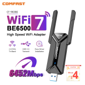 Imagem da oferta Adaptador USB COMFAST WiFi7 BE6500 Cartão WiFi 5G 6G USB3.0 Placa de rede sem fio USB wifi 7 Adaptador AX5400 wifi6 Ant