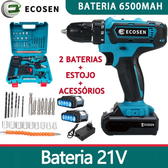 Imagem da oferta Parafusadeira Furadeira 21V C Kit Maleta COM DUAS BATERIAS 1 6500MAH