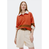 Imagem da oferta Blusão Feminino Oversized Gola Polo - Laranja