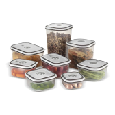 Imagem da oferta Kit Potes Plásticos Transparente com Tampa Branca 8 Unidades Electrolux