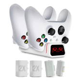 Imagem da oferta Base Carregador Controle Xbox Series S X Branco 2 Baterias