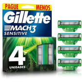 Imagem da oferta Gillette Carga Para Aparelho De Barbear Mach3 Sensitive 4 Unidades