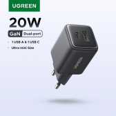 Imagem da oferta 4 Unidades De Carregador Ugreen 20W GaN Tipo C e USB A