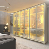 Imagem da oferta Guarda-roupa Casal 6 Portas com 6 Portas Reflecta com Pés com Led Imperatriz 100% Mdf