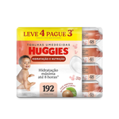 Imagem da oferta Lenços Umedecidos Huggies Supreme Care Leve 4 Pague 3 - 192 unidades Huggies Vermelha pacote de 4