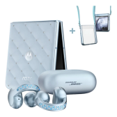 Imagem da oferta The Brilliant Collection Pack By Swarovski: Kit Motorola Razr 60 + Moto Buds Loop No Pantone Ice Melt + Crossbody Case