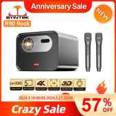 Imagem da oferta BYINTEK-R90 Rock Projetor DLP Full HD 1080P 2200 ANSI Lumens Android TV 11.0 3D Suportado 4K Smart Home Theater