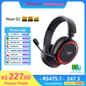 Imagem da oferta Picun g2 2.4g sem fio gaming headset bluetooth fones de ouvido 5ms baixa latência 7.1 surround enc microfone para pc ps