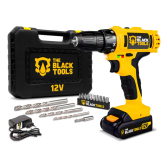 Imagem da oferta Parafusadeira Furadeira Sem Fio The Black Tools Bateria Cor Amarelo e Preto Frequência 60
