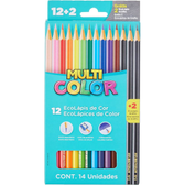Imagem da oferta Ecolapis cor Faber-Castell multicolor super 11.1200N+2G 12 cores + 2 lapis 14 unidades Multicor