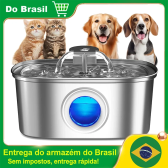 Imagem da oferta Newpet Bebedouro para gatos em aço inoxidável de 3,2 litros Bebedouro automático para gatos Bebedouro para gatos Cãe
