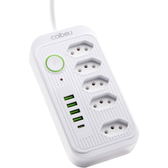 Imagem da oferta Filtro de Linha Coibeu 5 Tomadas 4 USB e 1 Type-C 1,9M 2500w - WKC-541