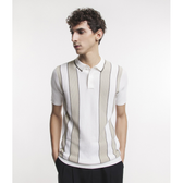 Imagem da oferta Polo Texturizada em Meia Malha com Estampa de Listras