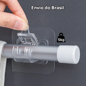 Imagem da oferta Kit (Com 2/4) Ganchos adesivos para varão de cortina que não precisa furar suporte de parede