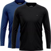 Imagem da oferta Kit 2 Camisetas Dry fit Sandrini Masculina Manga Longa Leve UV Academia Esportivo