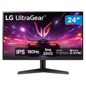 Imagem da oferta Monitor Gamer 180Hz UltraGear 1ms (GtG) LG 24GS60F-B 24" Full HD IPS NVIDIA G-SYNC AMD FreeSync HDR10 sRGB 99% HDMI Disp