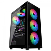 Imagem da oferta Gabinete Gamer Duex Mid Tower Vidro Temperado Black M-ATX Sem Fonte Sem Fan DX305T