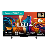 Imagem da oferta Smart TV 85" Hisense Ultra HD 4K QLED Google TV com HDR10+ Dolby Atmos Modo Esporte Modo Jogo e Compatível com Alexa