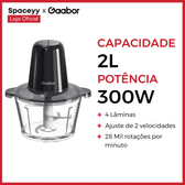 Imagem da oferta Processador de Alimentos Moedor de Carne Triturador Elétrico Legumes 4 lâminas