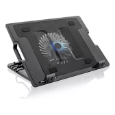 Imagem da oferta Suporte Notebook Cooler De Metal Gamer Pc Cor Preto LED Azul