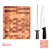 Imagem da oferta Kit Tramontina Churrasco Tábua Grande de Madeira Faca e Chaira Tramontina Plenus 3 Peças com 12% de desconto!