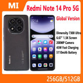 Imagem da oferta redmi note 14 pro 5g versão global cãmera 200mp 1.5k 120hz display amoled