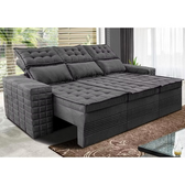 Imagem da oferta Sofá 3 Lugares Retrátil e Reclinável Cama inBox Senses 2,00m Velusoft Cinza