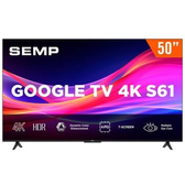 Imagem da oferta Smart TV 50" Google TV LED Ultra HD 4K TCL 50S61 3 HDMI 1 USB Bluetooth HDR10 Bivolt