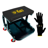 Imagem da oferta Banqueta Banquinho Mecânico Assento Fixo Até 140kg + Luvas - The Black Tools