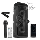 Imagem da oferta Caixa De Som Portátil Bluetooth Rádio Fm Usb Sd Controle Remoto Microfone Torre
