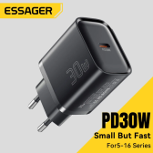 Imagem da oferta Carregador Essager Mini 30w Tipo c PD Qc3.0 Rápido Tipo c