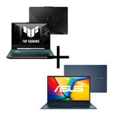 Imagem da oferta Notebook ASUS TUF Gaming A15 FA506NCR-HN089 Graphite Black + Notebook ASUS Vivobook 15 X1504VA-NJ1737W Quiet Blue