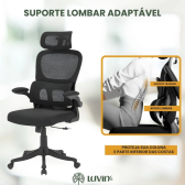 Imagem da oferta Cadeira Escritório Ergonômica B500 Luvinco Cor Preto Com Suporte Lombar Estofado Mesh
