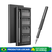 Imagem da oferta Kit Jogo Ferramenta Chave Magnética Precisão 24 Peças + Caneta de liga de alumínio com Caixa Organizadora Preta