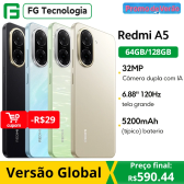Imagem da oferta Versão global redmi a5 unisoc t7250 processador 32mp câmera principal 6.88 "tela grande suporta 15w carregamento rápi