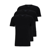 Imagem da oferta BOSS Camiseta masculina de algodão bordada com logotipo pacote com 3 Dark Soil Black GG