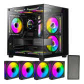 Imagem da oferta Gabinete Gamer Hayom Aquário Com 4 Cooler Fan Led Rgb